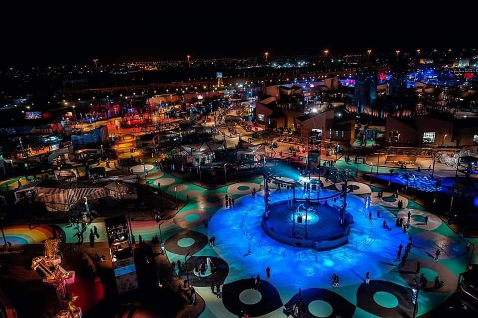 The site of Diriyah Oasis Festival, Riyadh with power and lighting provided by Evolution Site Services